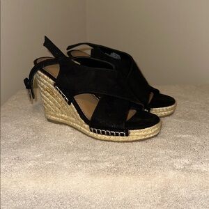 Black Wedge Sandals